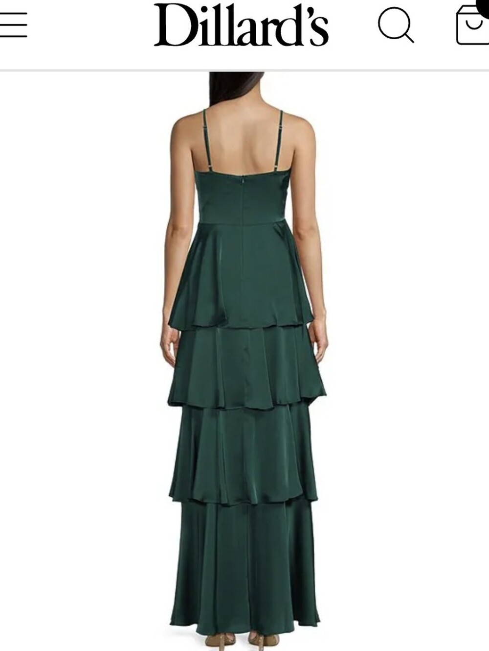 Next Up Emerald Green Tiered Ankle Length Dress w Sheer Waist Sz 15W Semi Formal - Picture 2 of 9